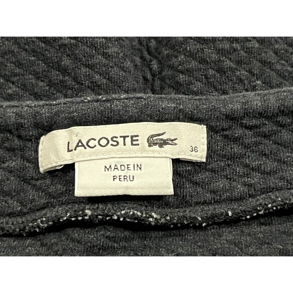 Lacoste Devanlay Waffle Knit Pullover Sweatshirt Sweater Tunic Top Gray Sz 36 - Picture 7 of 10